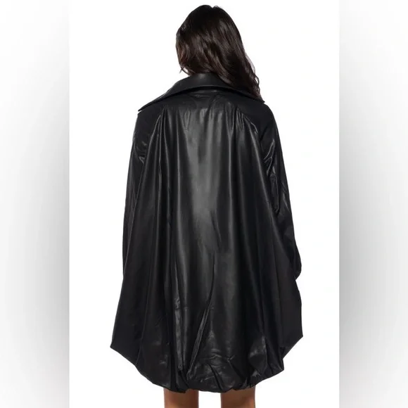 My Own Attitude Faux Leather High Low Blouse - Picture 3 of 4